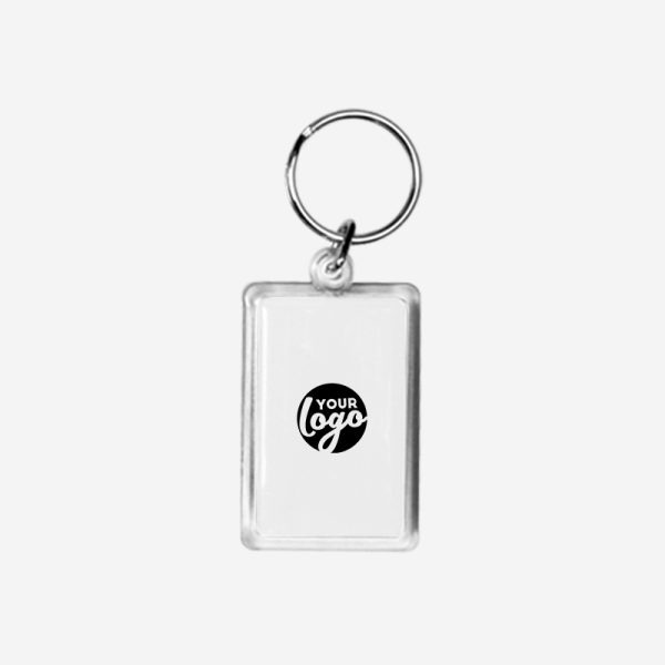 REF CK56 DOMED RECTANGLE KEYRING WHITE