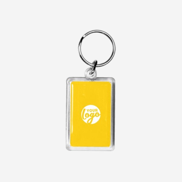 REF CK56 DOMED RECTANGLE KEYRING YELLOW