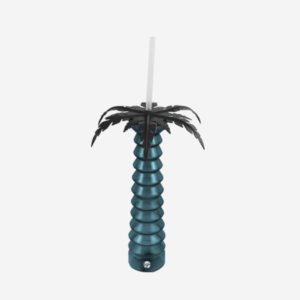 REF 1328 PALM TREE YARD GLASS 500ML CHARCOAL