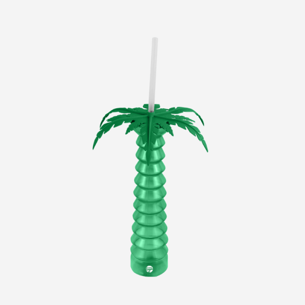 REF 1328 PALM TREE YARD GLASS 500ML EMERALD GREEN