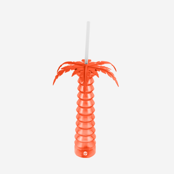 REF 1328 PALM TREE YARD GLASS 500ML ORANGE