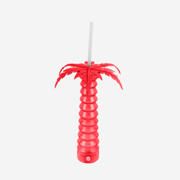 REF 1328 PALM TREE YARD GLASS 500ML RED
