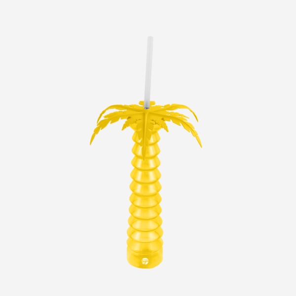 REF 1328 PALM TREE YARD GLASS 500ML YELLOW