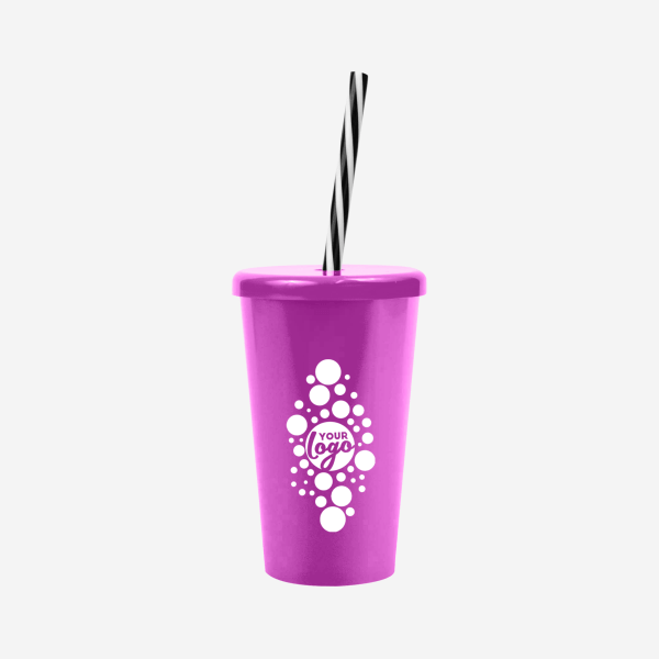 REF 1613 TUCAN TUMBLER W CANDY STRAW 250ML GRAPE 2