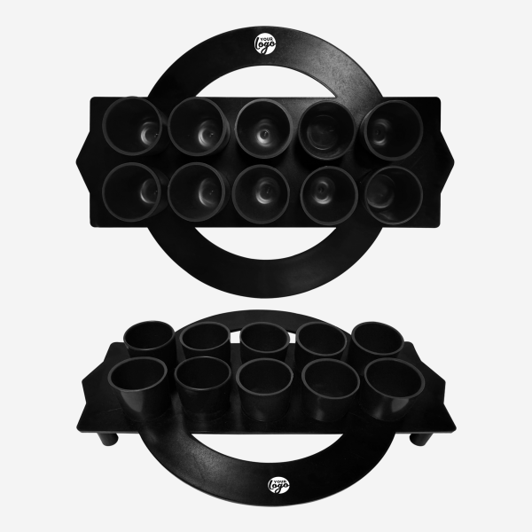 Shot Glass Circular Tray 2 REF 416 TOT GLASS TRAY CIRCULAR SOLID BLACK