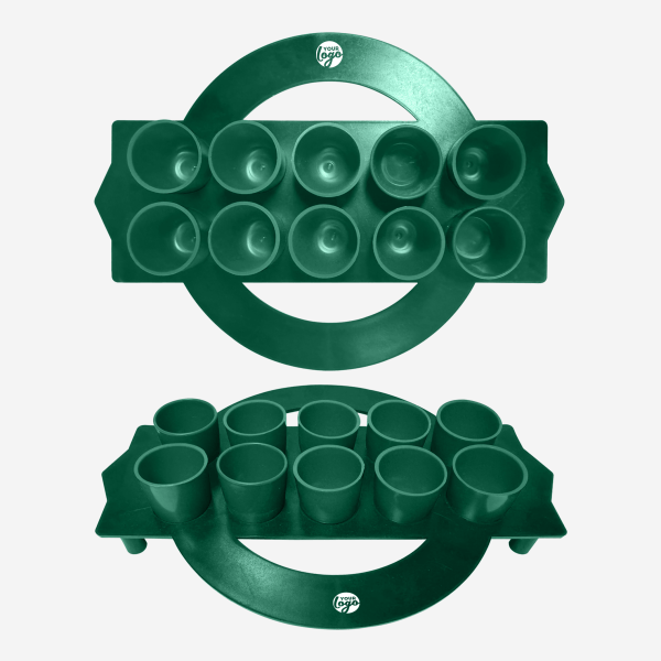 Shot Glass Circular Tray 12 REF 416 TOT GLASS TRAY CIRCULAR SOLID BOTTLE GREEN