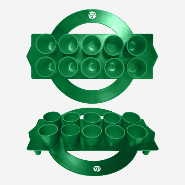 Shot Glass Circular Tray 11 REF 416 TOT GLASS TRAY CIRCULAR SOLID EMERALD GREEN