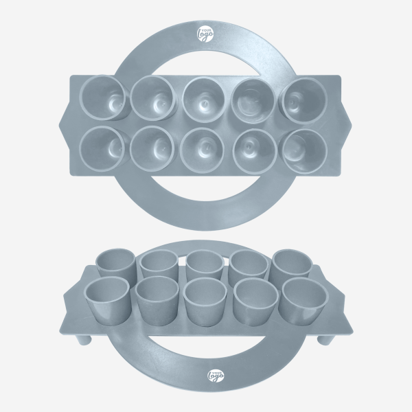Shot Glass Circular Tray 4 REF 416 TOT GLASS TRAY CIRCULAR SOLID GRAY