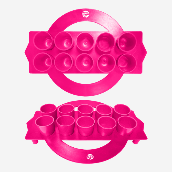 Shot Glass Circular Tray 6 REF 416 TOT GLASS TRAY CIRCULAR SOLID MAGENTA