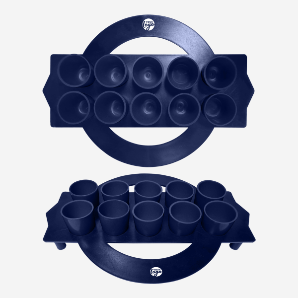 Shot Glass Circular Tray 9 REF 416 TOT GLASS TRAY CIRCULAR SOLID NAVY BLUE