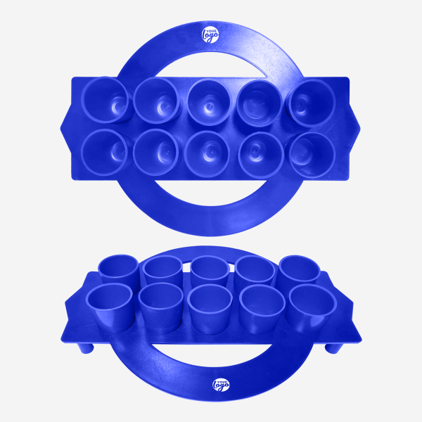 Shot Glass Circular Tray 8 REF 416 TOT GLASS TRAY CIRCULAR SOLID ROYAL BLUE