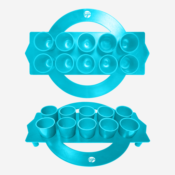 Shot Glass Circular Tray 13 REF 416 TOT GLASS TRAY CIRCULAR SOLID TURQUOISE