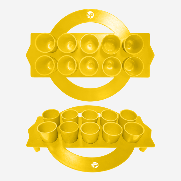 Shot Glass Circular Tray 14 REF 416 TOT GLASS TRAY CIRCULAR SOLID YELLOW