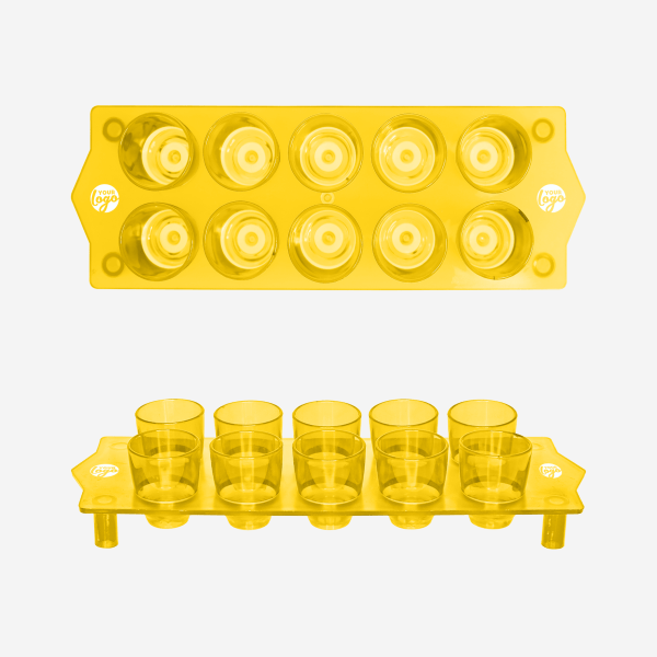 Shot Glass Straight Tray 25 REF 417 TOT STRAIGHT TRAY GLASS CLEAR YELLOW