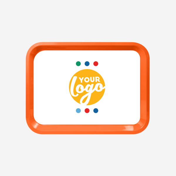 REF 781 MEDIUM RECTANGULAR TRAY ORANGE STICKER