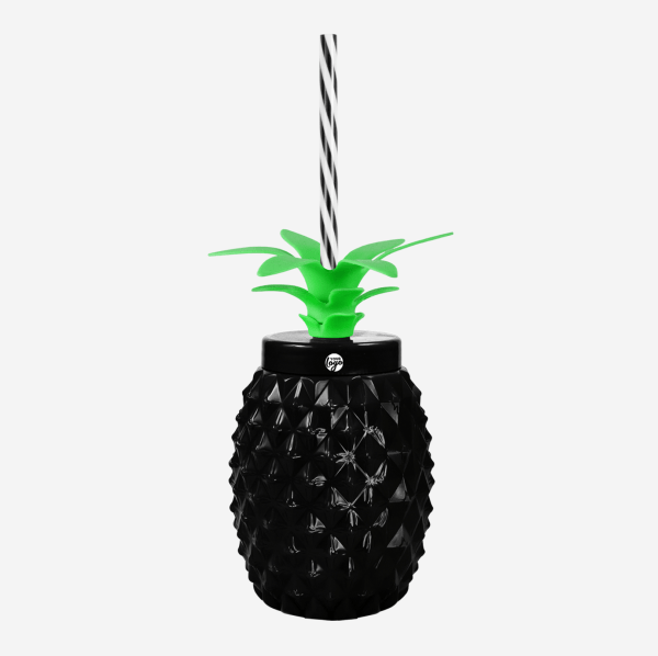Ref 1466 Pineapple Tumbler 750ml Pad Print Black