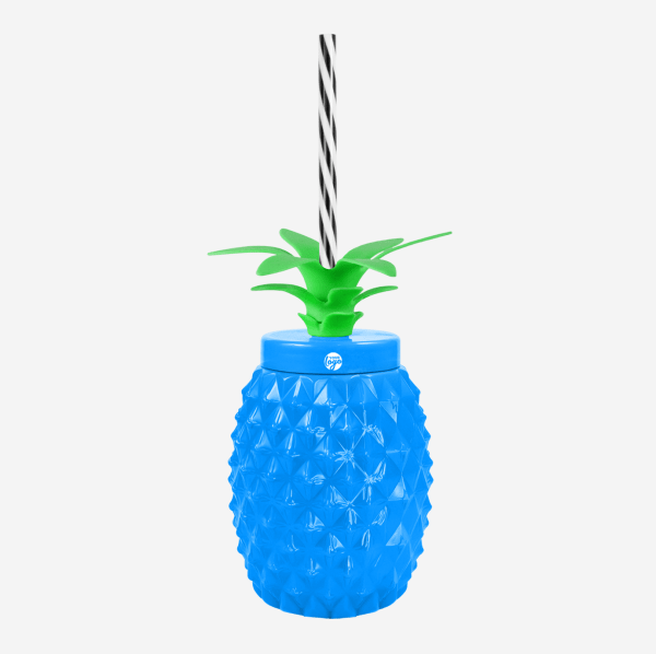 Ref 1466 Pineapple Tumbler 750ml Pad Print Cyan