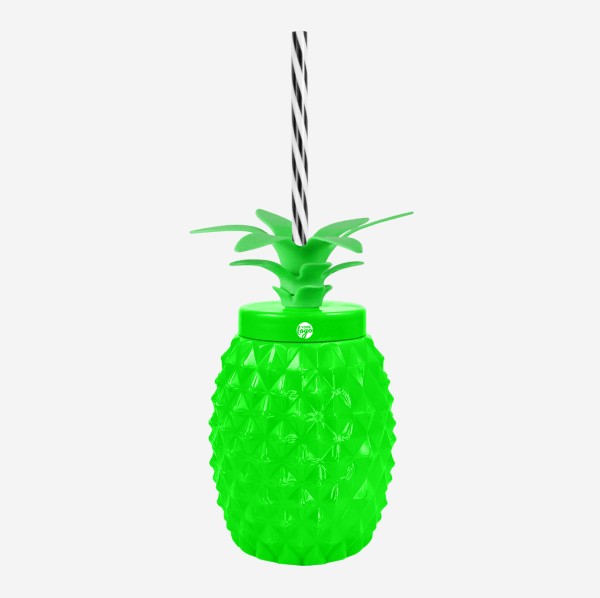 Ref 1466 Pineapple Tumbler 750ml Pad Print Neon Green