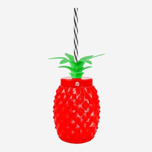Ref 1466 Pineapple Tumbler 750ml Pad Print Red