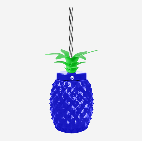 Ref 1466 Pineapple Tumbler 750ml Pad Print Royal Blue