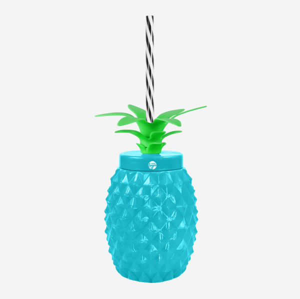 Ref 1466 Pineapple Tumbler 750ml Pad Print Turquoise