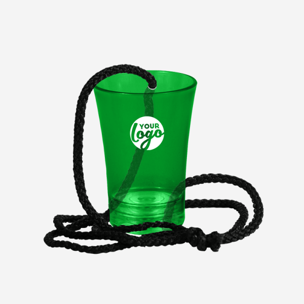 Ref 728 Shot Glasses 50ml With Cord – Clear Emerald Green