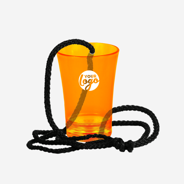 Ref 728 Shot Glasses 50ml With Cord – Clear Orange