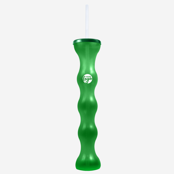 Ref 741 Lumo Bubble Yard Glass 600ml Clear Emerald Green