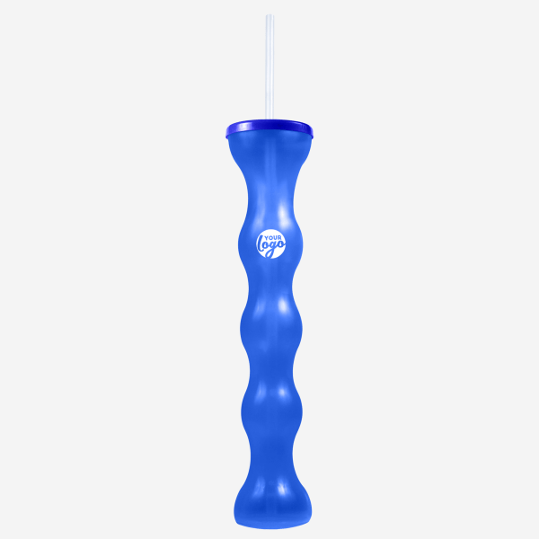 Ref 741 Lumo Bubble Yard Glass 600ml Clear Lumo Blue