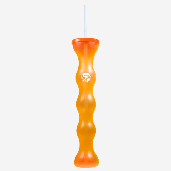 Ref 741 Lumo Bubble Yard Glass 600ml Clear Orange