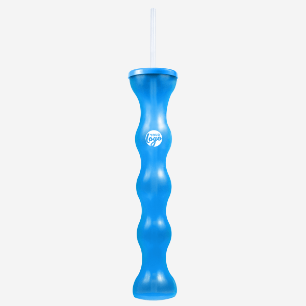 Ref 741 Lumo Bubble Yard Glass 600ml Clear Turquoise