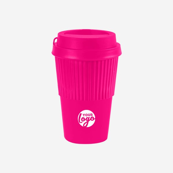 Medium Travel Cup 450ml with Sleeve - Solid 6 2 REF 1091PP SLEEVE TRAVEL MEDIUM CUP 450ML MAGENTA