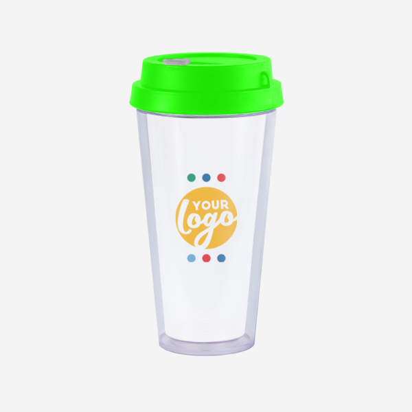 REF 1093SANP TRAVEL CUP DOUBLE WALL 400ML LIME NEON GREEN 1