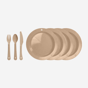 Deep Dish Plate with Lumo Knife, Fork and Spoon Picnic Set