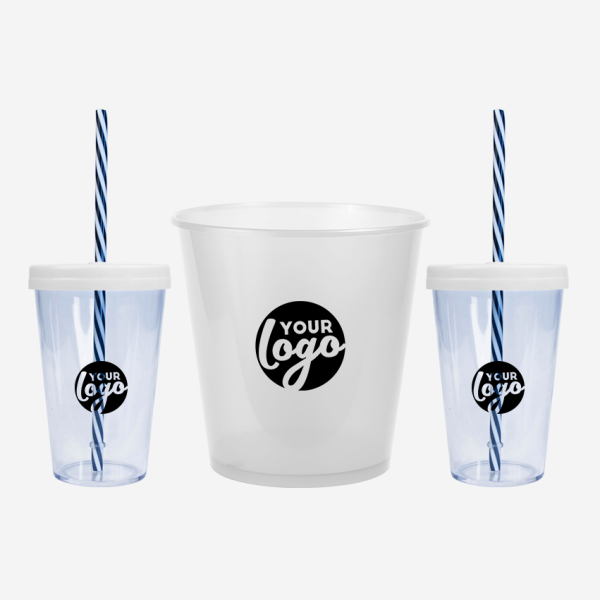 REF 1316 MOVIE NIGHT COMBO 1 POPCORN BUCKET X2 PS CANDY CUPS CLEAR