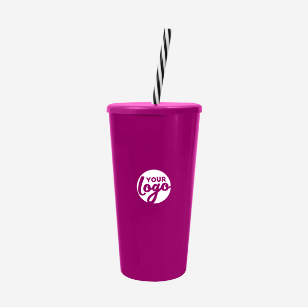 REF 1614 TUCAN TUMBLER WITH CAP CANDY STRAW 600ML SOLID GRAPE
