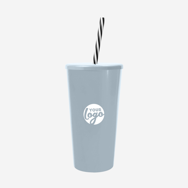 REF 1614 TUCAN TUMBLER WITH CAP CANDY STRAW 600ML SOLID GRAY
