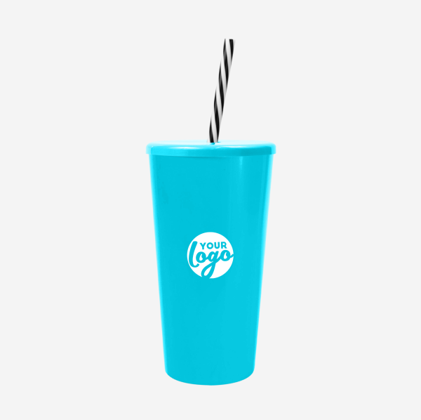 REF 1614 TUCAN TUMBLER WITH CAP CANDY STRAW 600ML SOLID TURQUOISE