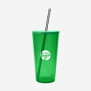 Tucan Tumbler 600ml with Candy Straw - Clear