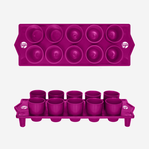 Shot Glass Straight Tray 16 REF 417 TOT STRAIGHT TRAY GLASS SOLID GRAPE