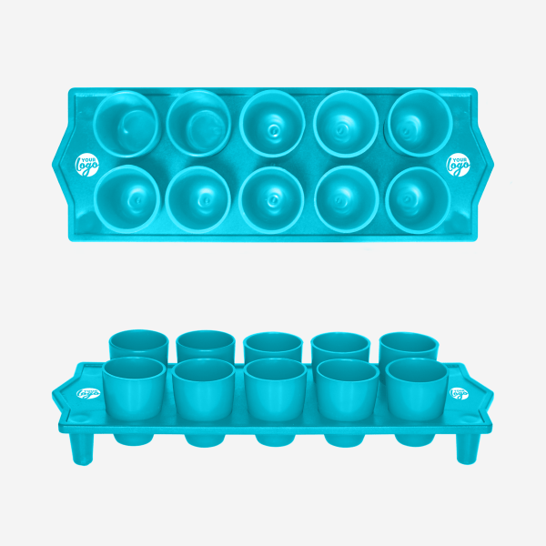 Shot Glass Straight Tray 13 REF 417 TOT STRAIGHT TRAY GLASS SOLID TURQUOISE