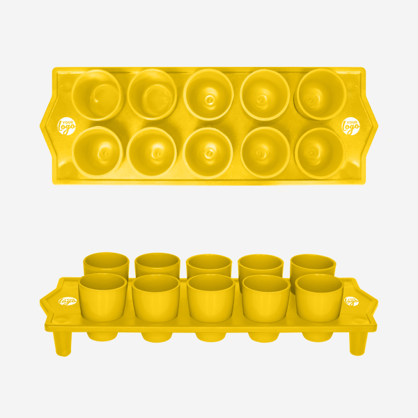 Shot Glass Straight Tray 14 REF 417 TOT STRAIGHT TRAY GLASS SOLID YELLOW