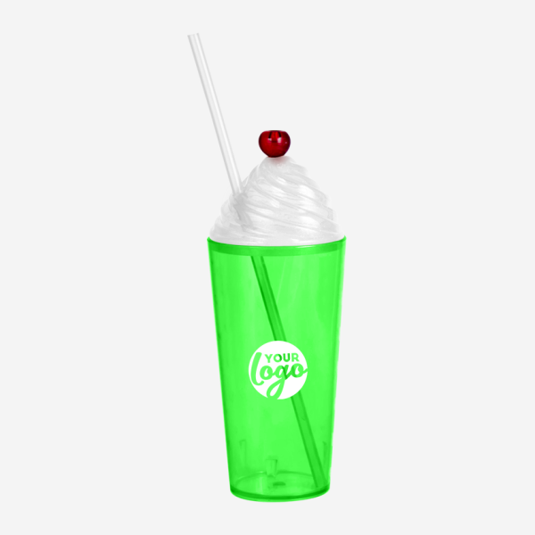 Sundae Cherry Tumbler 600ml - Clear 7 REF 464PS LUMO SUNDAE TUMBLER 600ML LIME NEON GREEN
