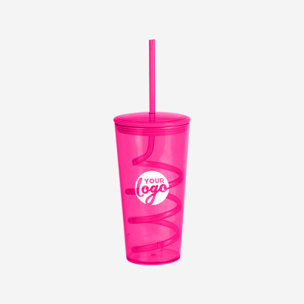 REF 485 TORNADO TUMBLER W STRAW 600ML MAGENTA