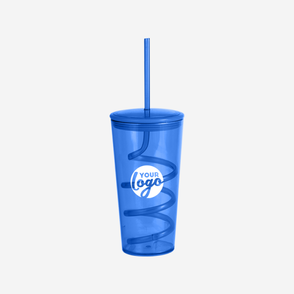 REF 485 TORNADO TUMBLER W STRAW 600ML ROYAL BLUE