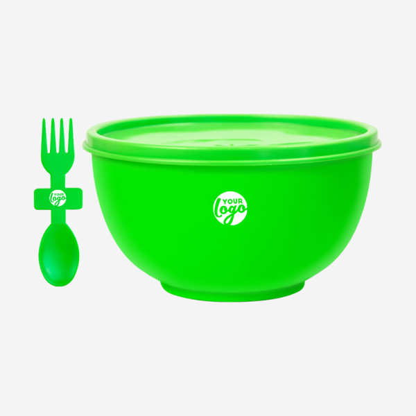 Ref 786 Miso Bowl with Slip Lid Fork Neon Green