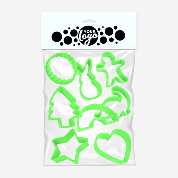 REF 1635 COOKIE CUTTERS IN BOPP BAG LIME NEON GREEN