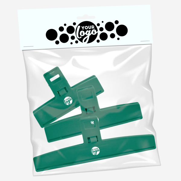 Food Bag Clip Set of 3 12 REF 1666 LUMO FOOD BAG CLIPS SET OF 3 BOTTLE GREEN