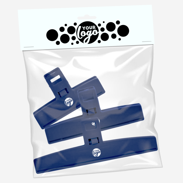 Food Bag Clip Set of 3 9 REF 1666 LUMO FOOD BAG CLIPS SET OF 3 NAVY BLUE