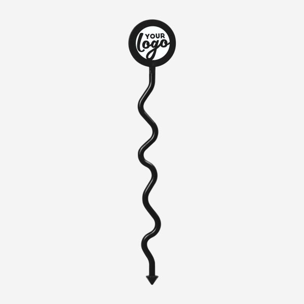 REF 404 STANDARD SWIZZLE STICK FUNKY ROUND HEAD BLACK